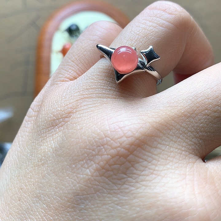 水晶水晶戒指银S925镶嵌