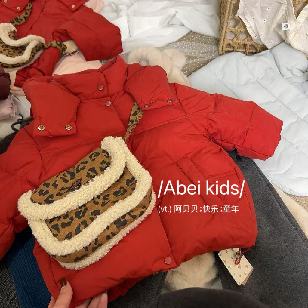 50绒【P1】沐小沐红色带包羽绒服外套