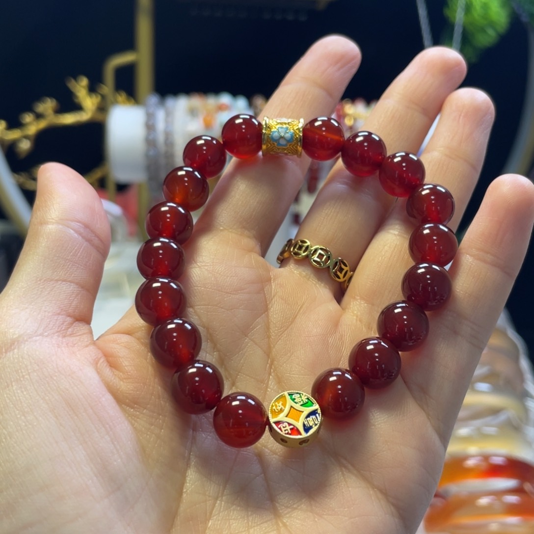 玛瑙/玉髓手串未镶嵌k****u