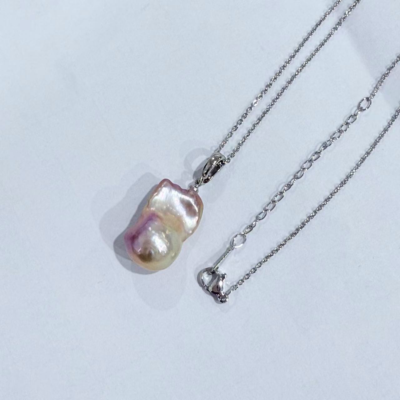 娜点珠宝 七彩丹霞紫霞仙子巴洛克12-13mm淡水珍珠吊坠多样性发货