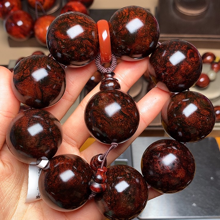 花梨木类手串/手链黄花梨风化料老挝花梨土埋料3.0