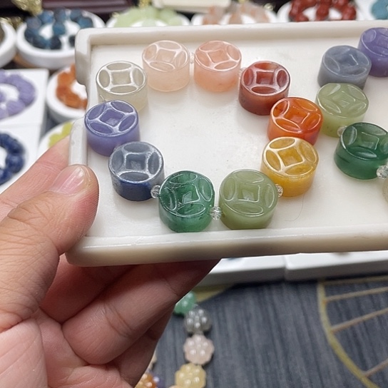 石英质玉（非洲翠）合金手串