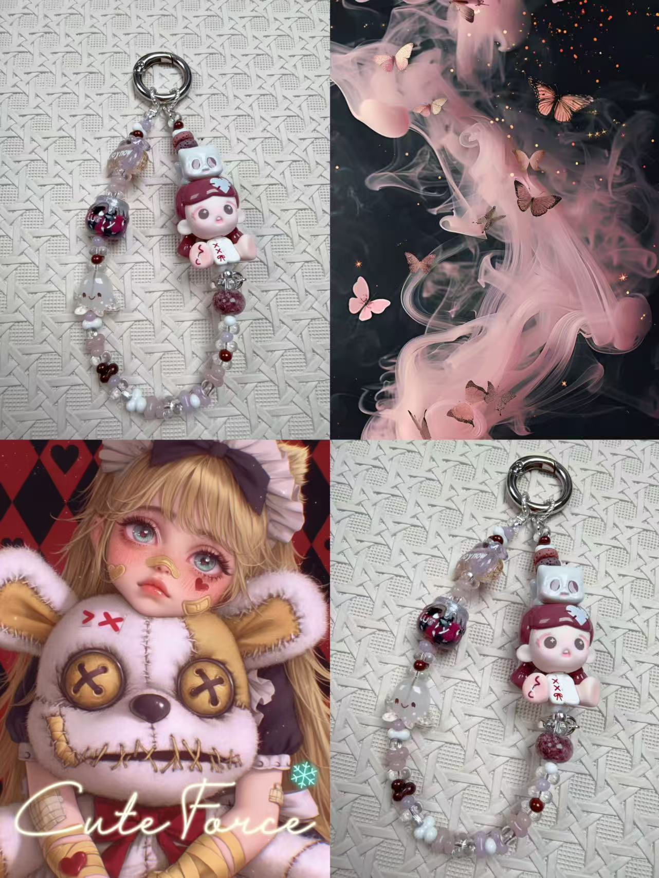  B106LALA原创进口米珠正版萌粒［休闲缝补］手机链