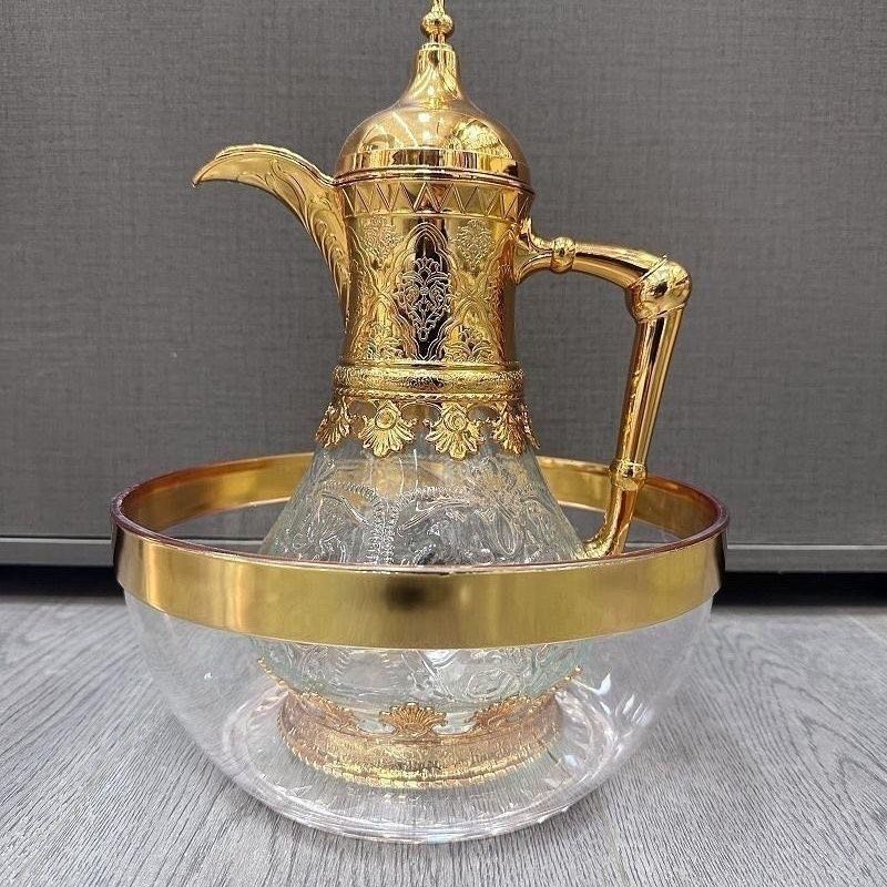 复古金绣花玻璃洗水盆aynak家用高档高端包邮