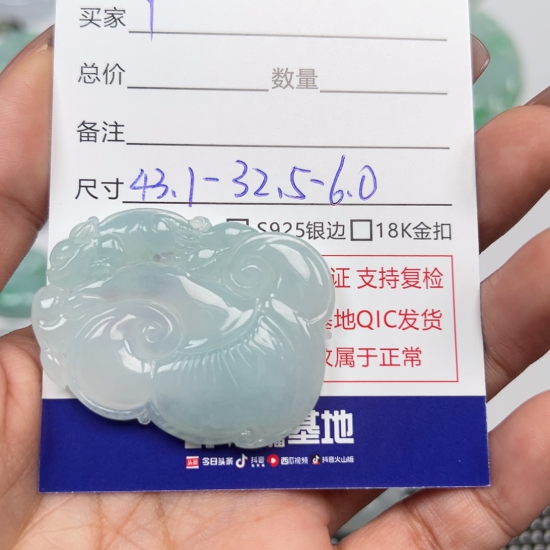 Y***Y翡翠未镶嵌颈饰如意