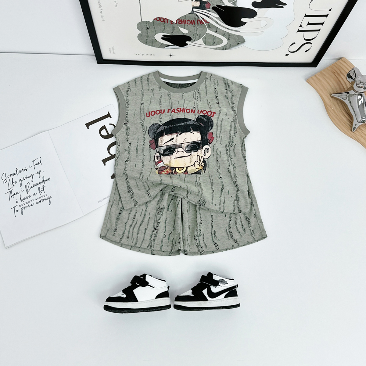 儿童套装夏季2025新款男童无袖两件套洋气潮 DF25075悠悠童话童装