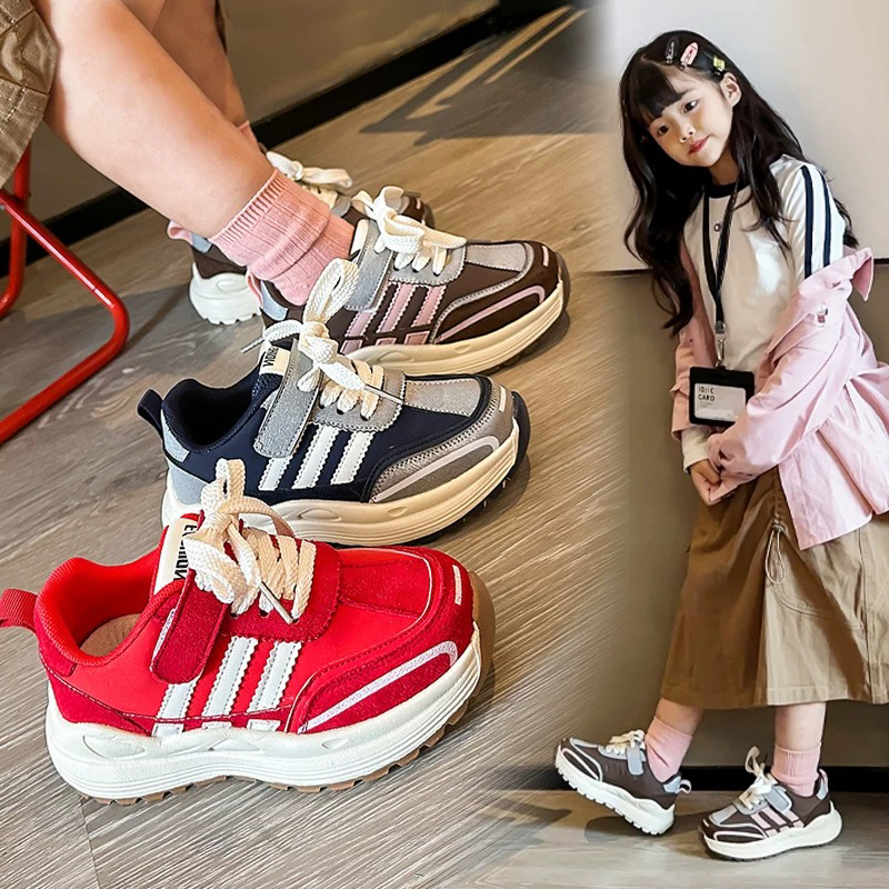 女童老爹鞋2025新款秋季儿童鞋子女孩红色炸街运动鞋男童30020