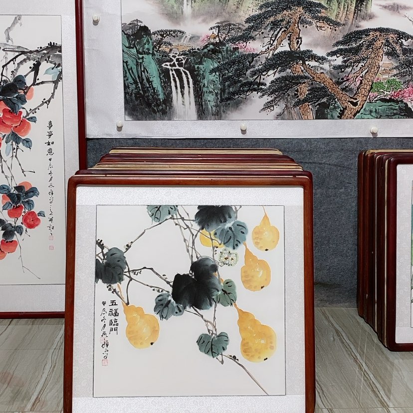 【闪购商品】国画书画作品带框65×65厘米