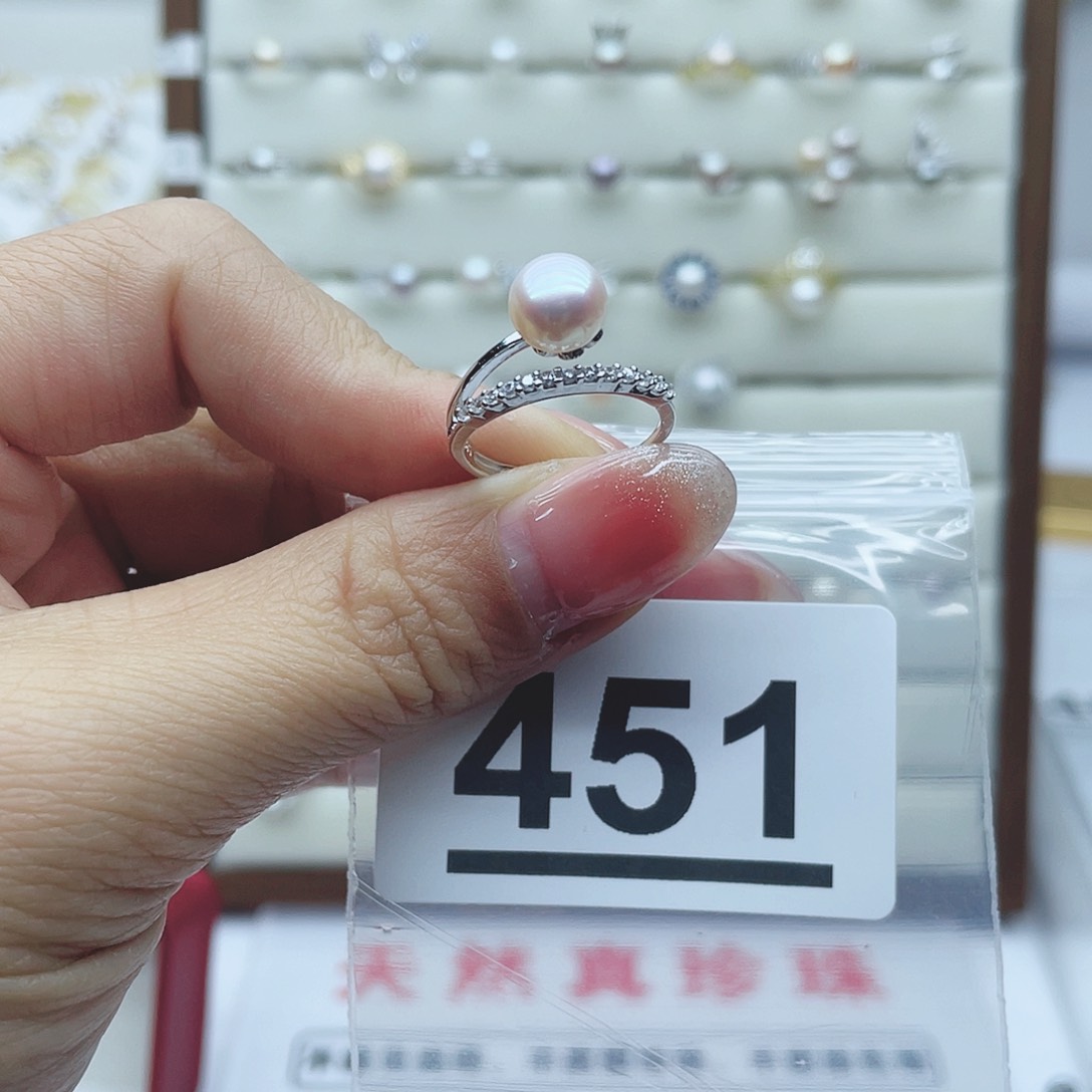淡水珍珠珠宝奇石银S925镶嵌白*儿451