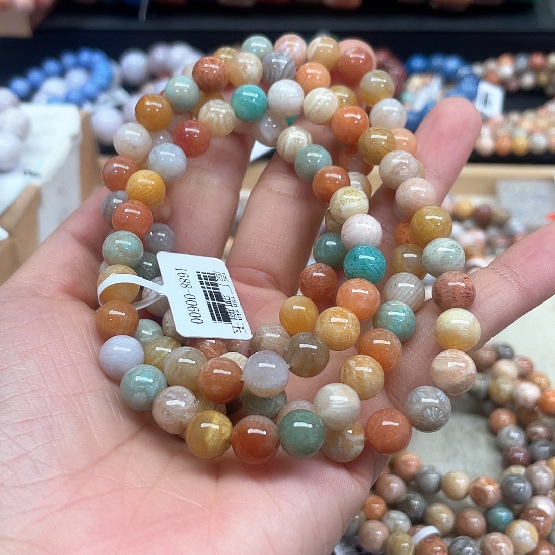 硅化珊瑚（珊瑚玉）手串未镶嵌憩*505