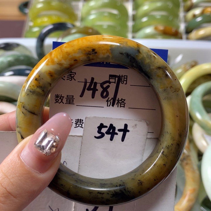 蛇纹石玉手镯未镶嵌1487