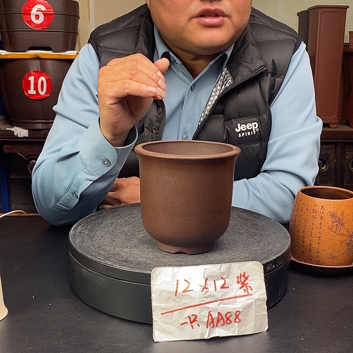 紫砂花盆货号一只AA88