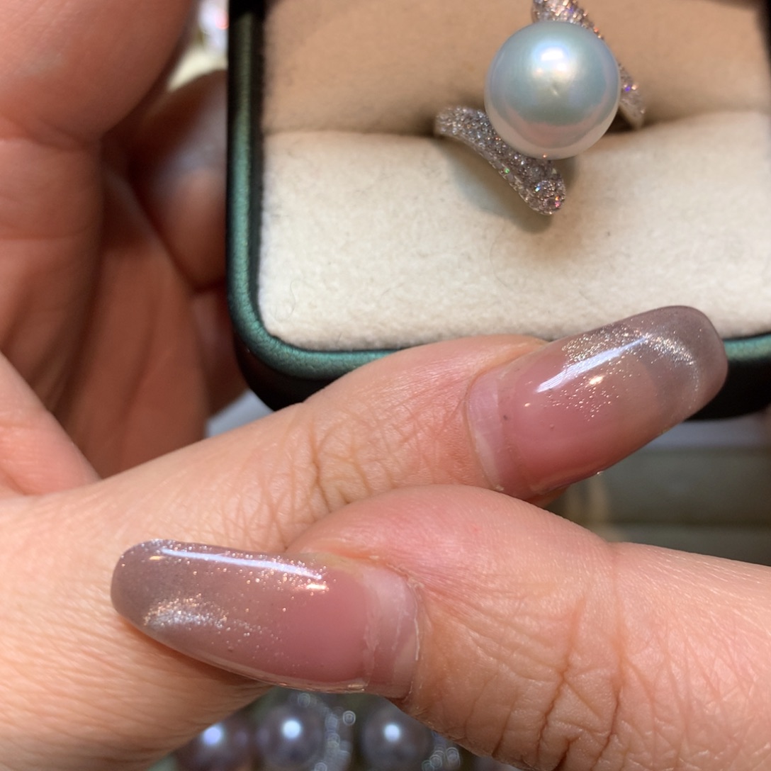 淡水珍珠戒指银S925镶嵌