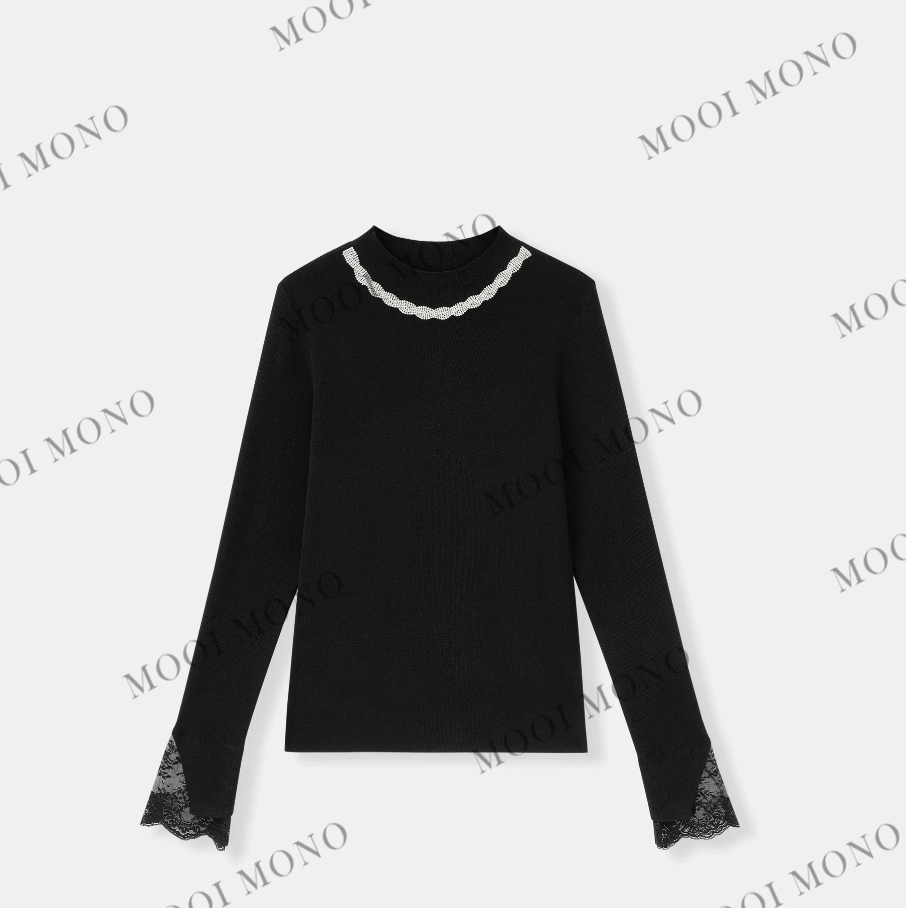 《单件打底》重工设计感钉珠打底气质显瘦针织衫