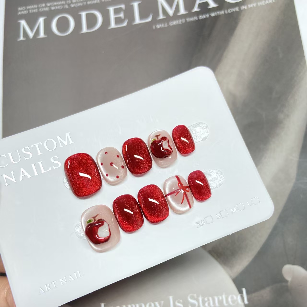 【平安喜乐】086号纯手工短短穿戴美甲