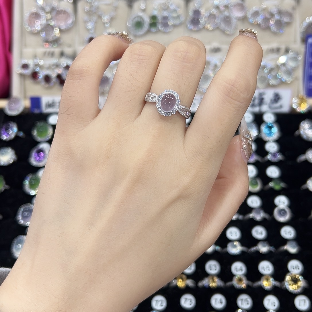 戒指萤石银S925镶嵌