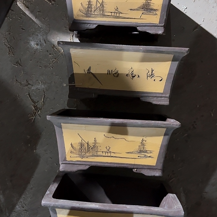 紫砂花盆100-4。 31.5-23-14