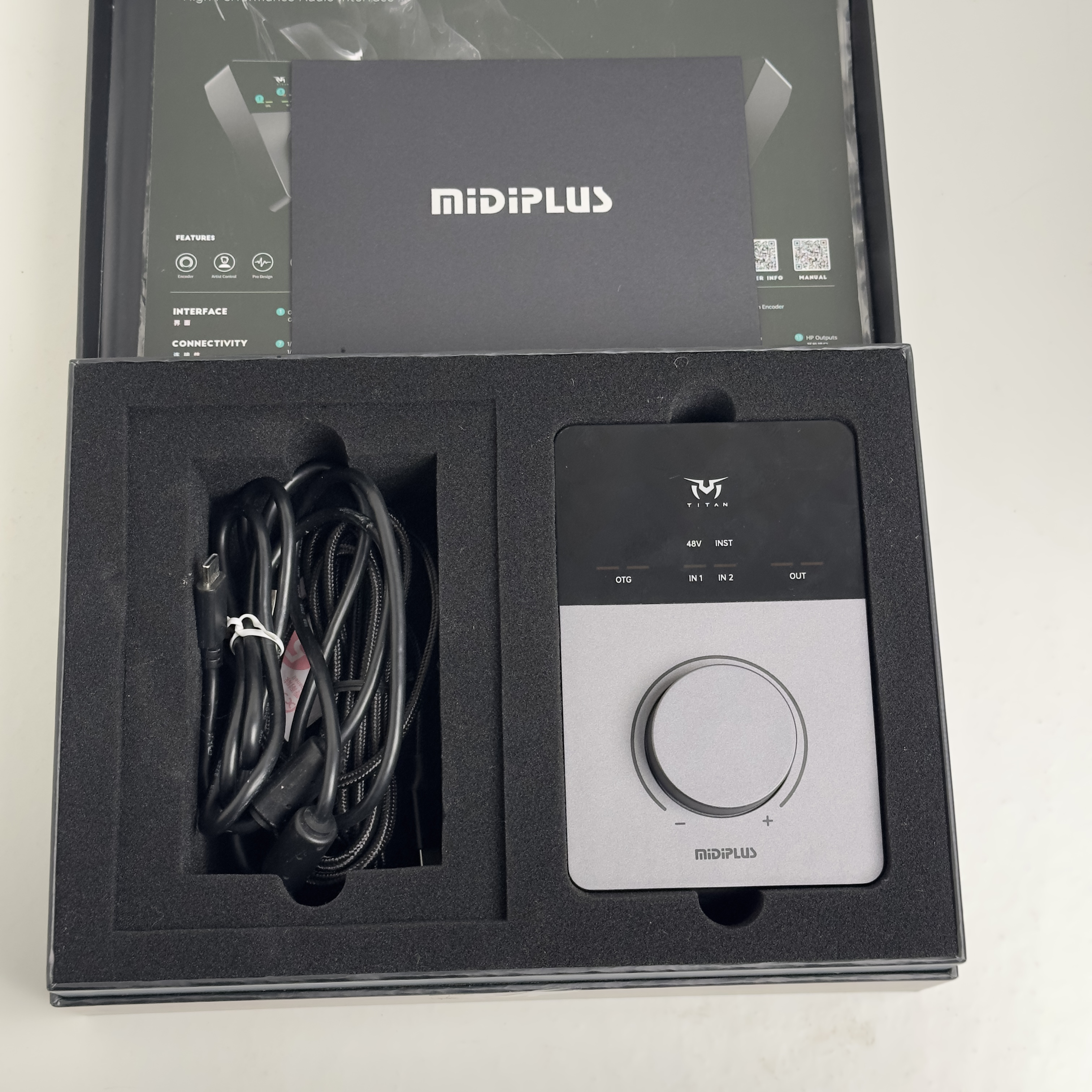9新 midiplus TITAN泰坦Q3电脑外置声卡带手机OTG录音直播唱歌