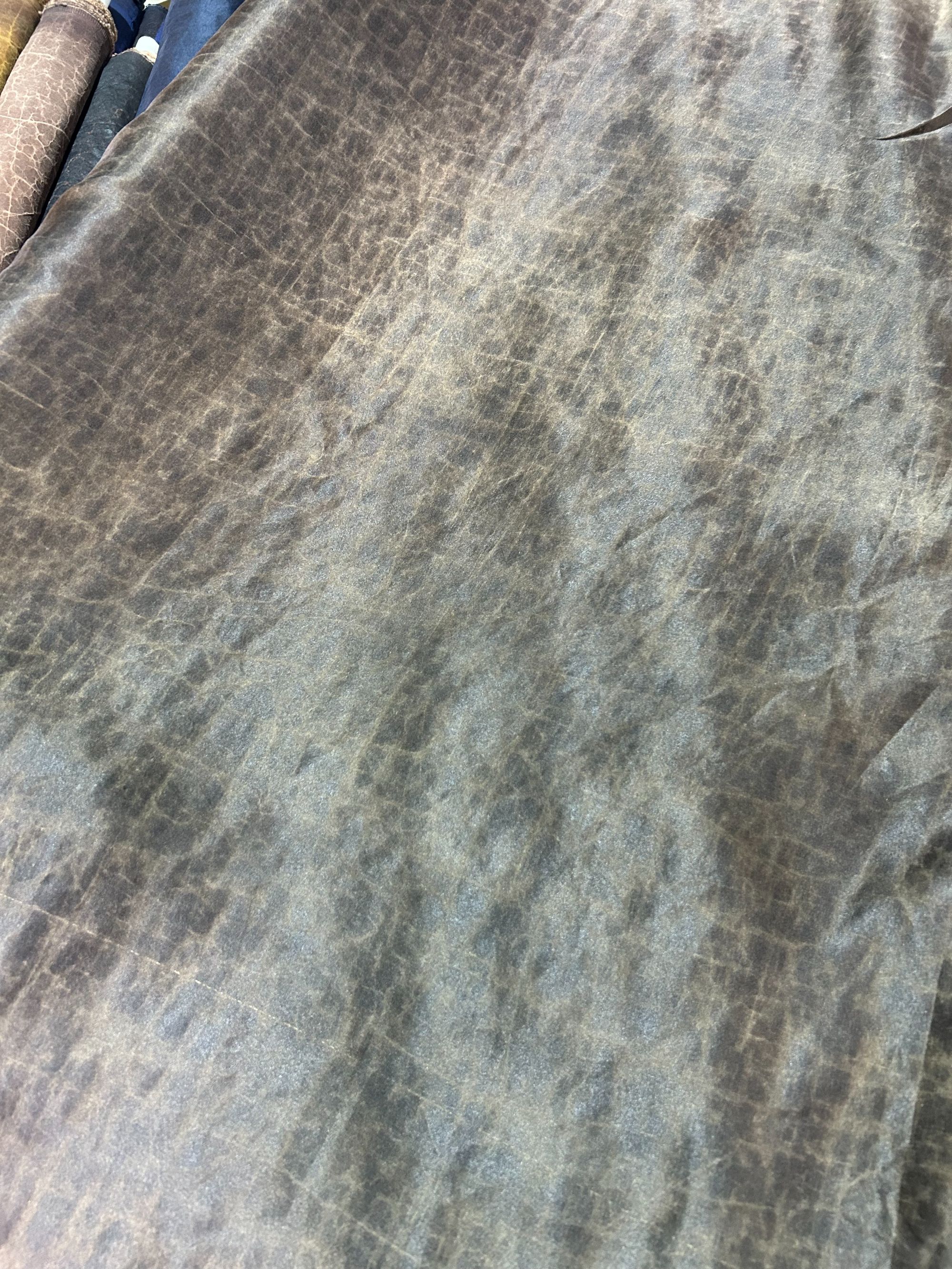 非遗 古铜色双面晒香云纱缎龟面料1米链接 110幅宽30姆米