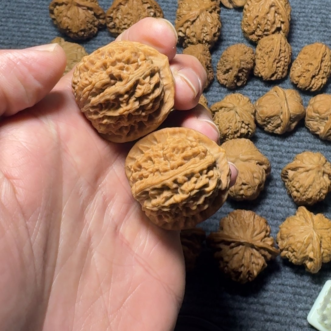 与***行把件文玩核桃荔枝纹34尺