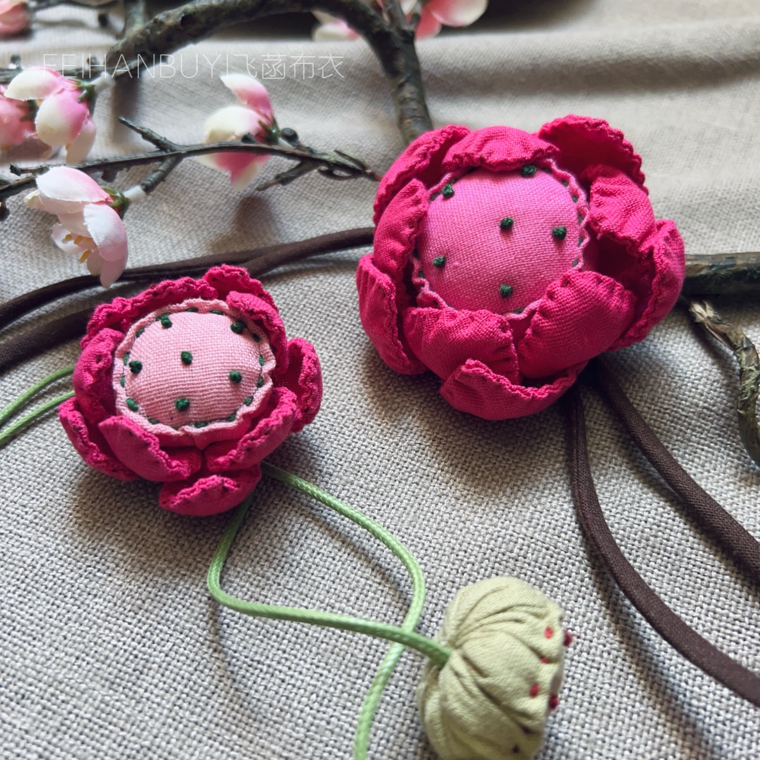  布艺无镶嵌新款麻料炒色戒指手链锁骨链饰品挂件