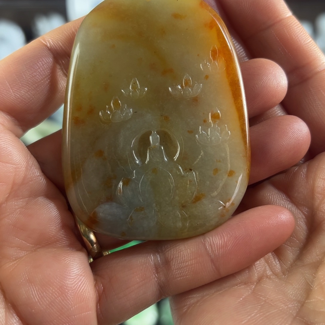 翡翠未镶嵌手镯天然黄翡挂件