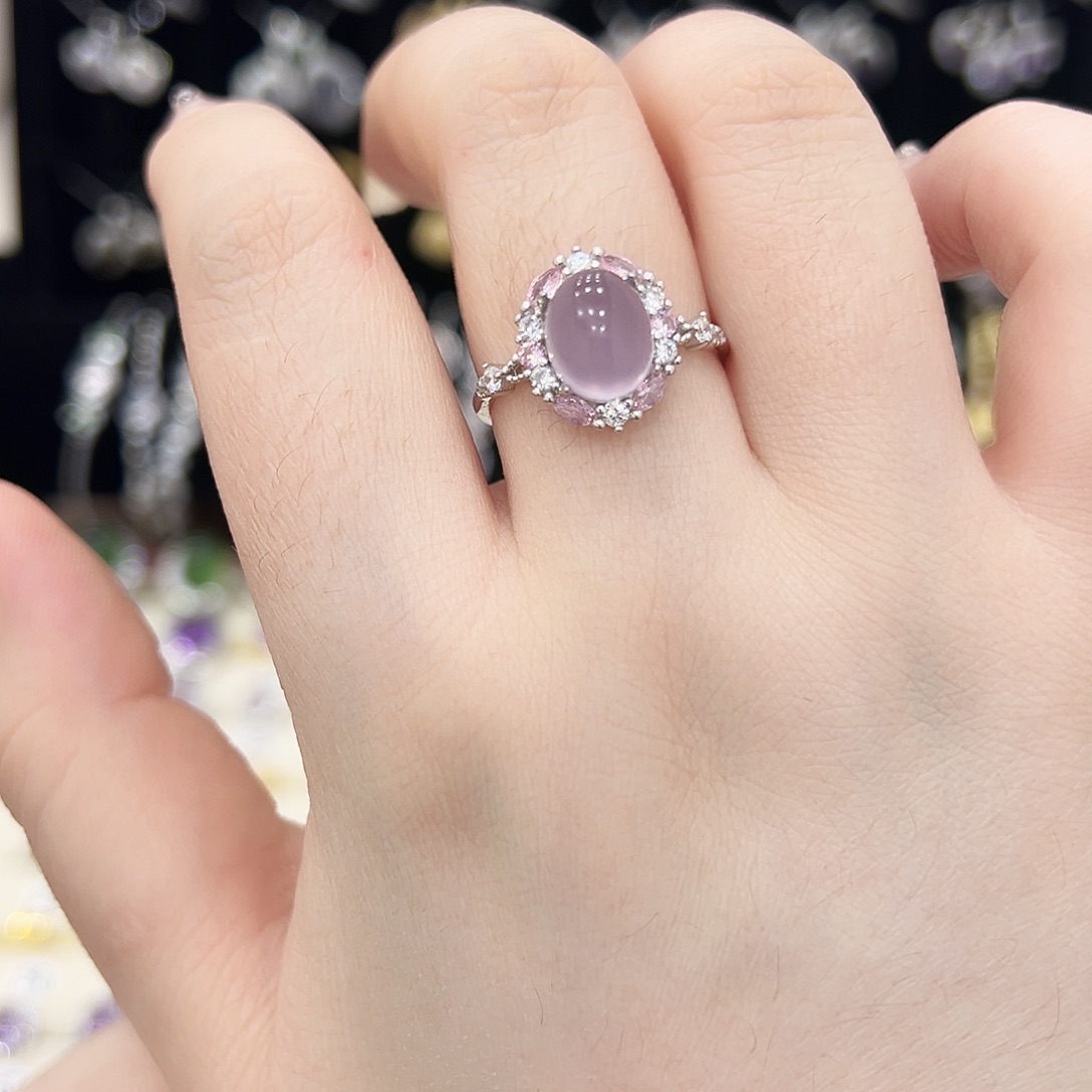 张***白戒指萤石银S925镶嵌