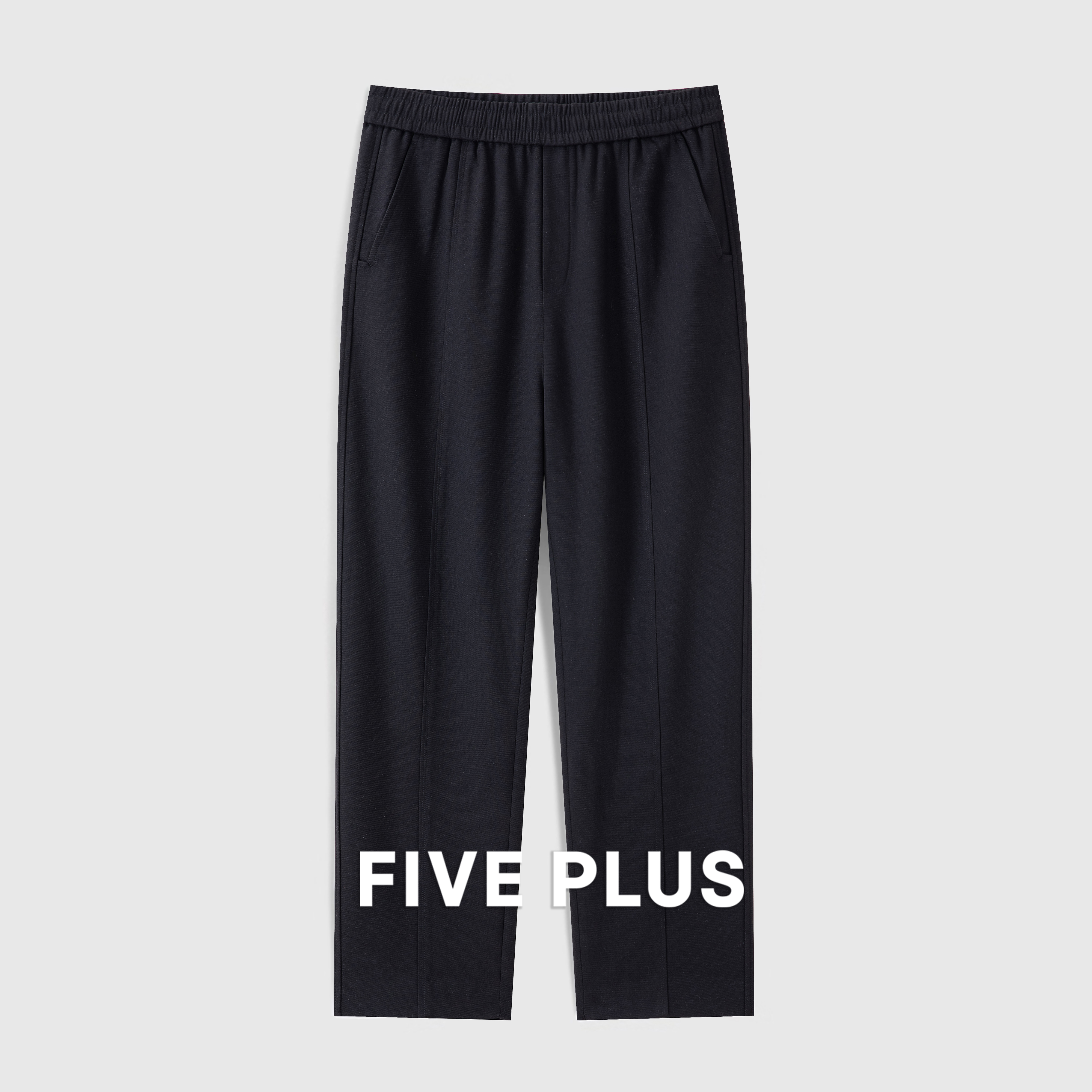 FIVE PLUS天丝羊毛混纺休闲直筒针织裤 