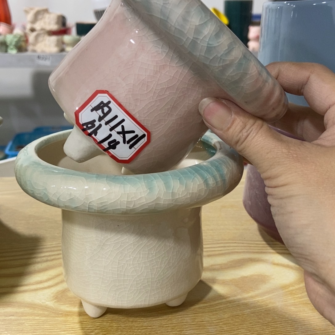 红陶高温陶瓷花盆满12米包邮