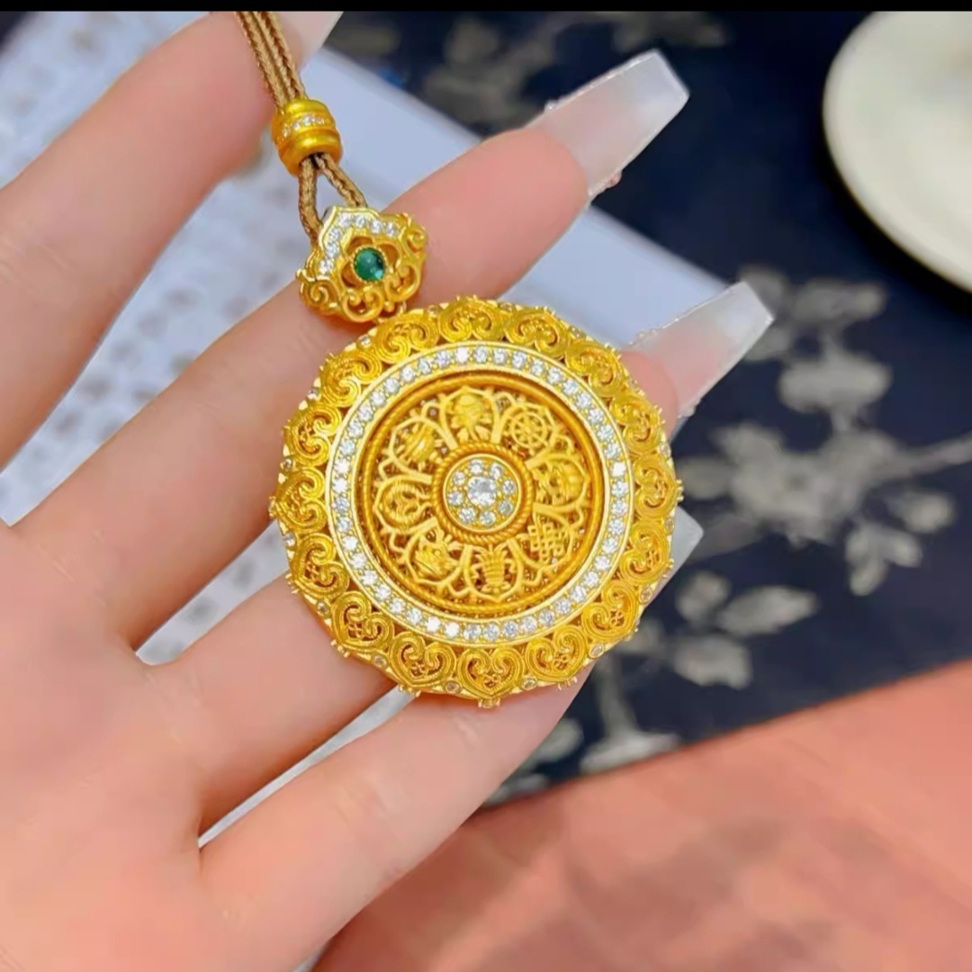 合金吊坠 【新中式国潮风】线下同款宫廷如意点钻八宝罗盘 可旋转