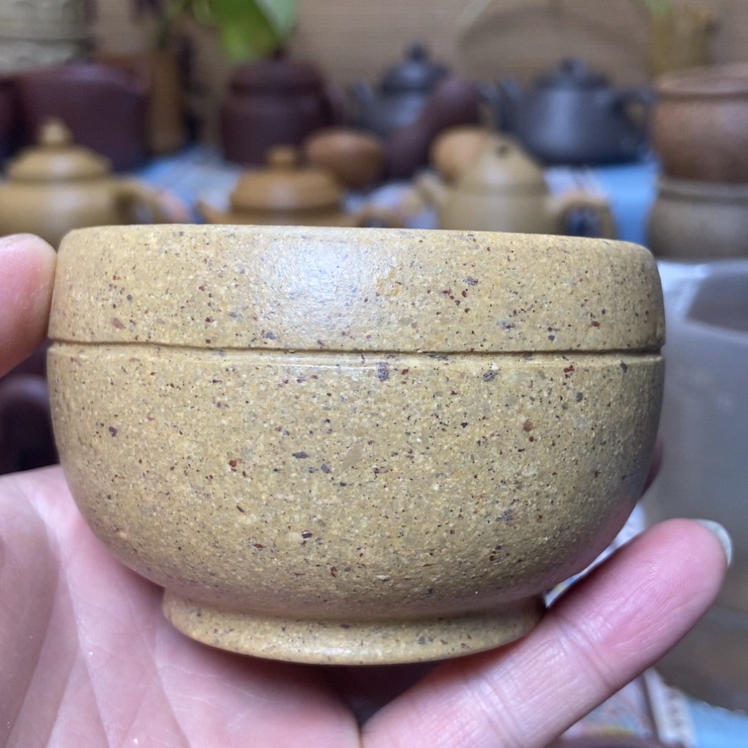 茶杯紫砂粗砂乱目手工泥150毫升