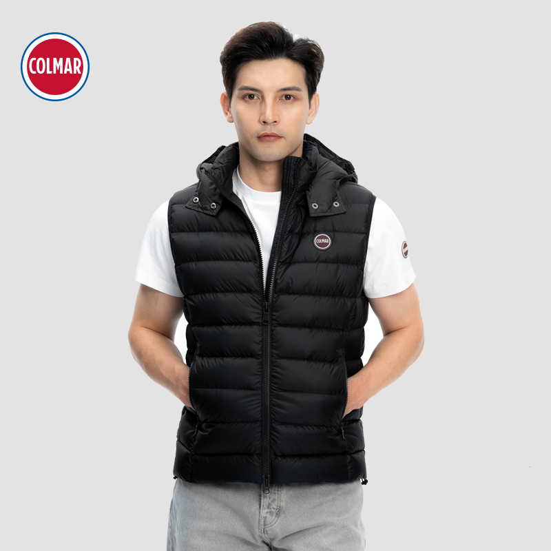 COLMAR/科尔马羽绒马甲都市时尚修身保暖无袖男士外套上衣