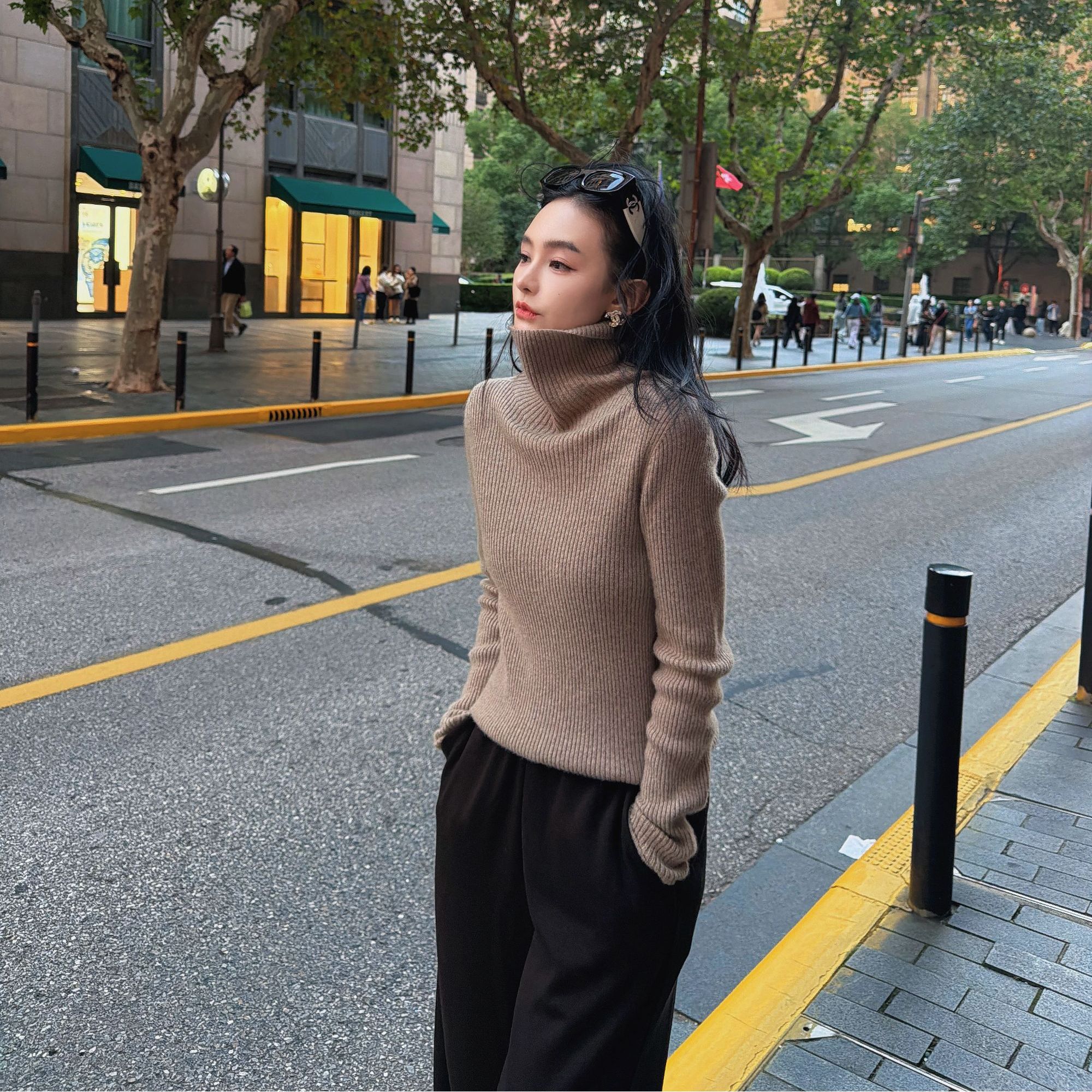 LAZYVISION羊绒高领休闲针织打底衫毛衣ZMD-31541