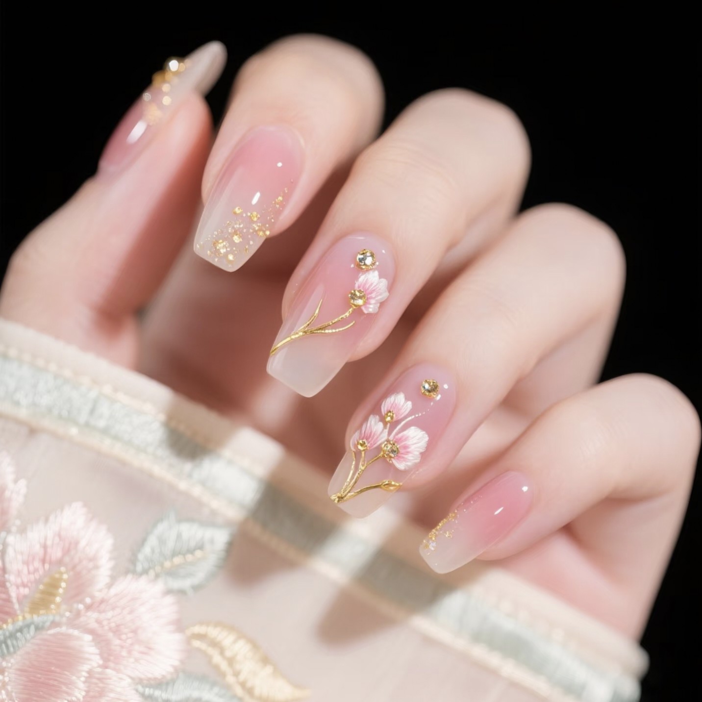 【补差价链接】软胶雕花夜光光变手链穿戴甲美甲diy饰品仿真雕花