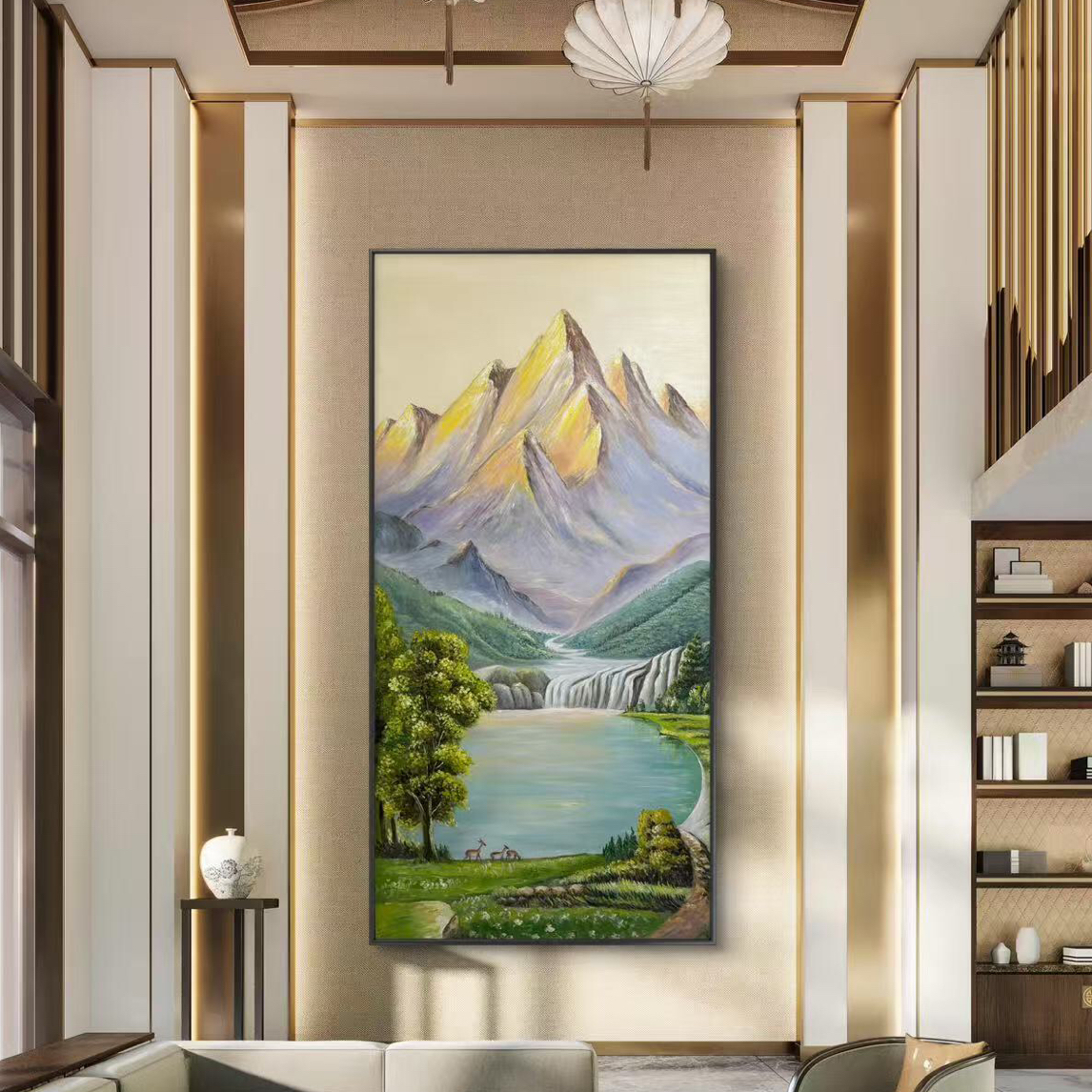 轻奢山水风景走廊过道壁画