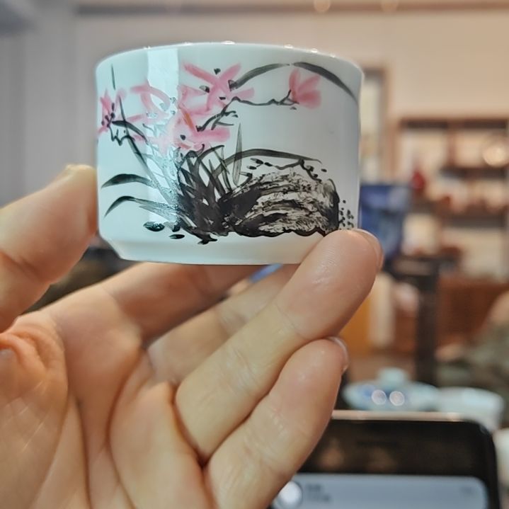 观*景德镇手工手绘水仙花主人杯