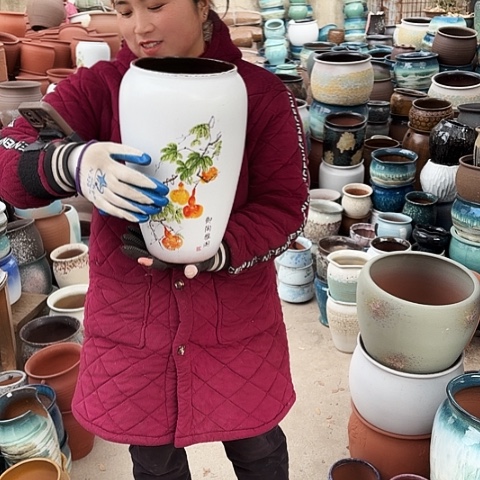 口17高33瑕疵盆子 