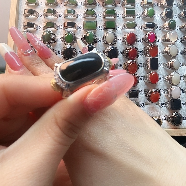 和田玉马鞍银S925镶嵌