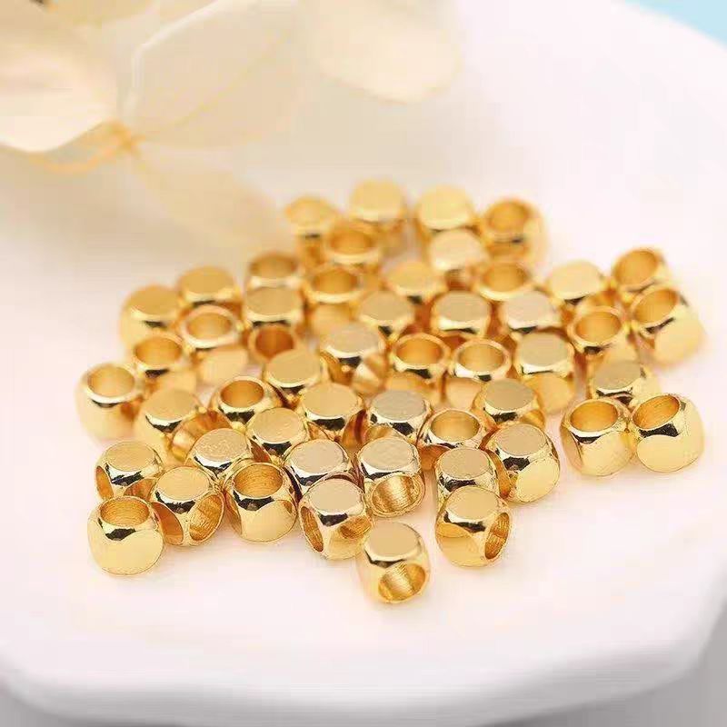 18K 卡4mm方糖光珠素款DIY配件（拍满10赠1）