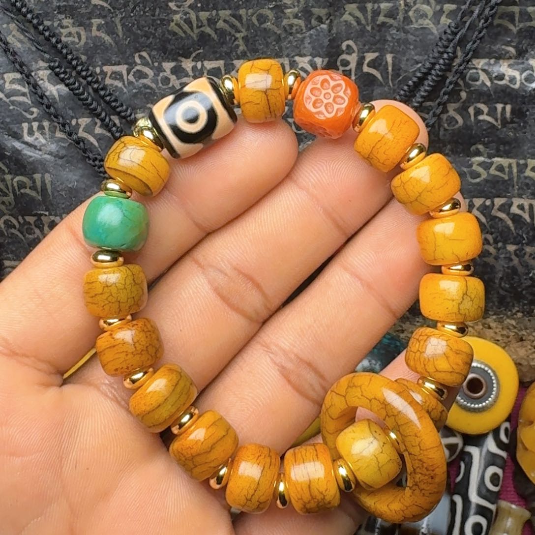 柏香籽/百香籽手串牦牛骨