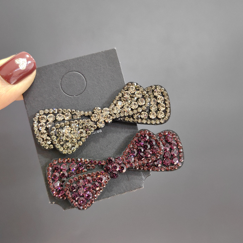 韩国施家水晶鸭嘴夹轻奢刘海侧边夹韩版发夹网红发夹气质发卡夹子