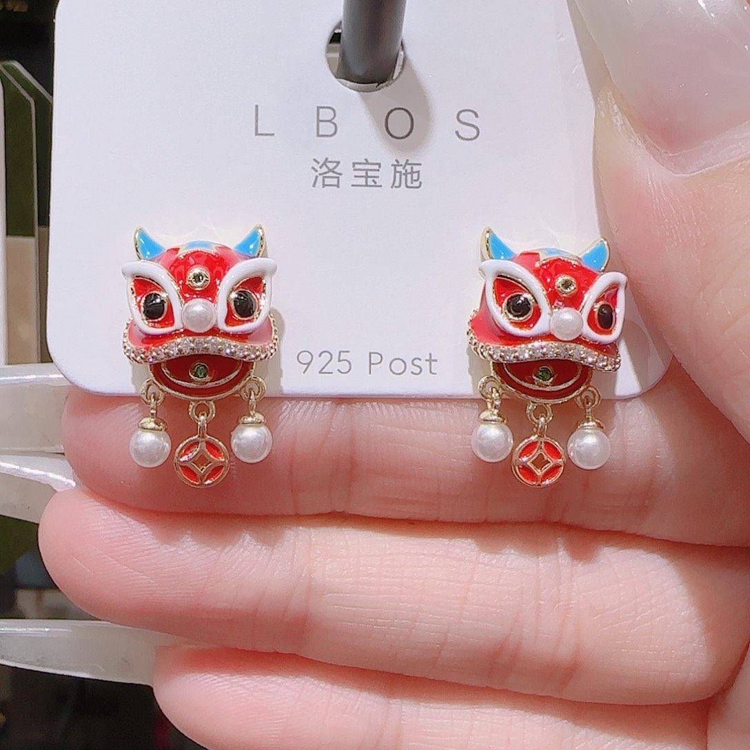 锆石铜合金925银耳环
