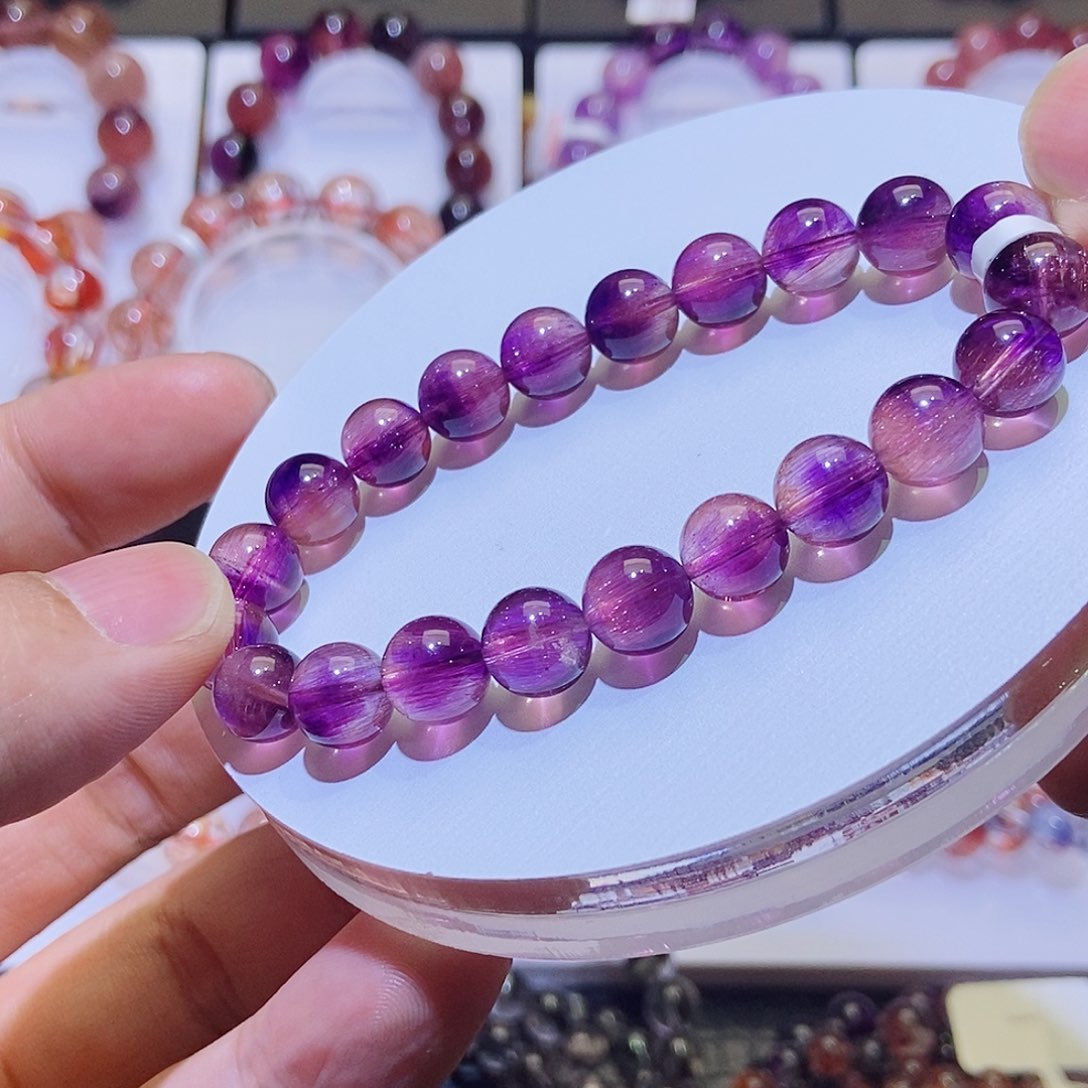 未镶嵌手链水晶金沙紫菊超七9.2