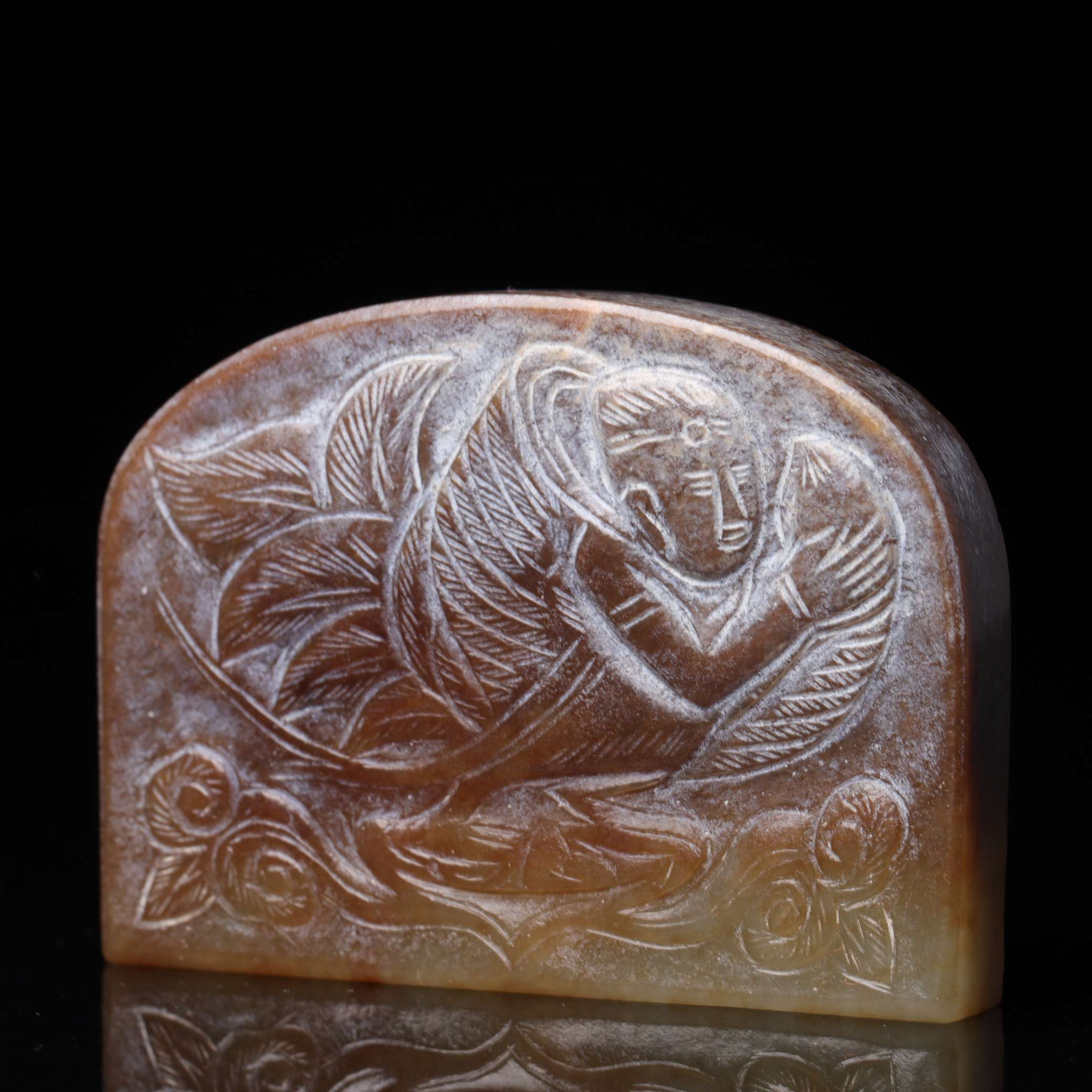 1784明代和田玉飞天腰板2166