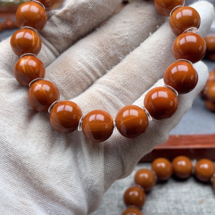 橄榄核手串/手链开****61.2红铁微花