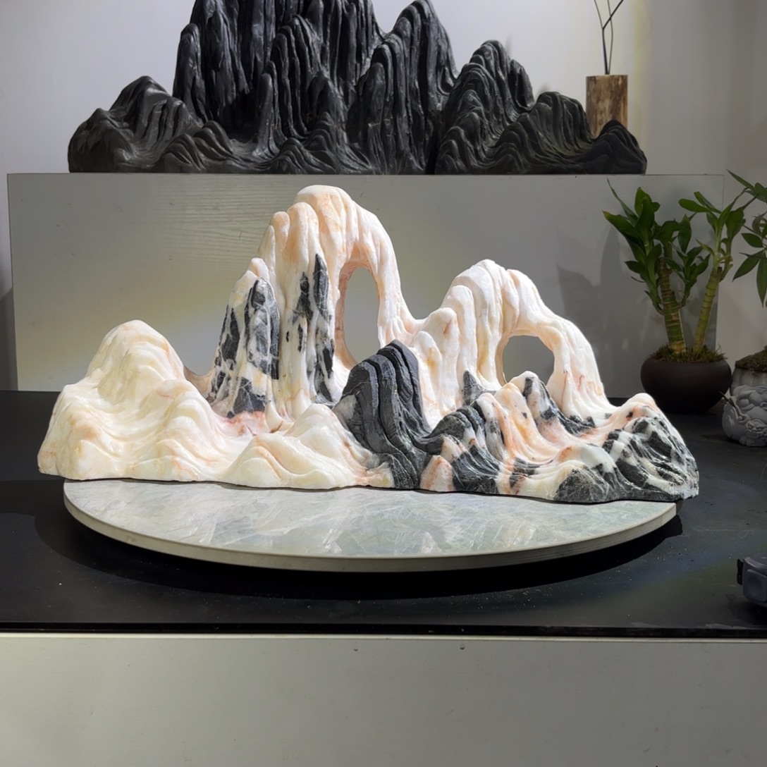 灵璧山峰石鱼缸造景
