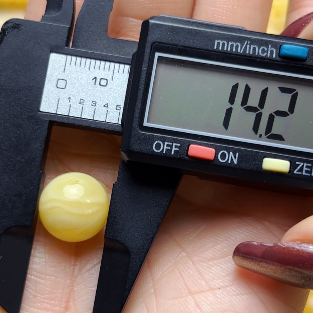 蜜蜡裸石未镶嵌R*14mm单珠