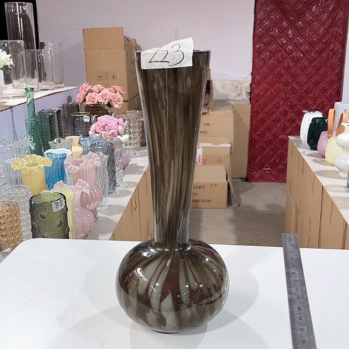 玻璃223一级原色高34口8玻璃花瓶嘎嘎好看