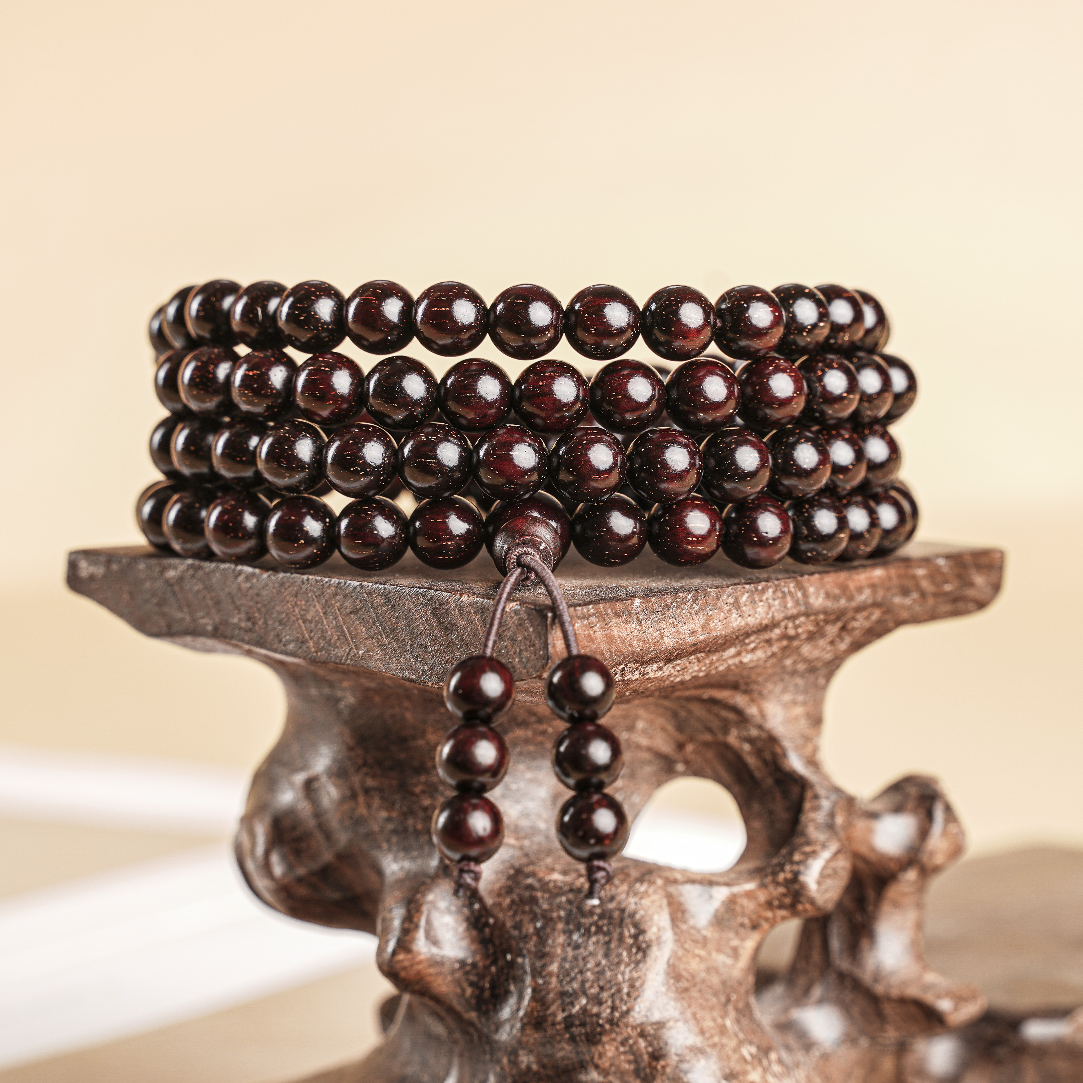 【臻藏送礼】0.7*108多圈大爆星野森老料正宗印度小叶紫檀文玩手串