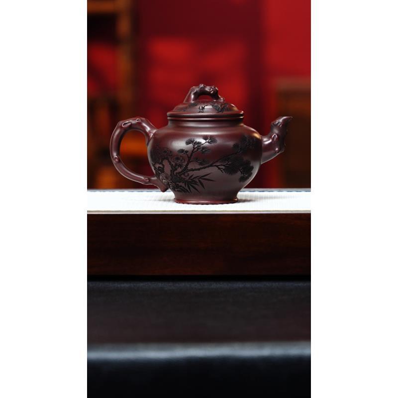 宜兴紫砂 报春 龙山古乌泥 吴国政 h124